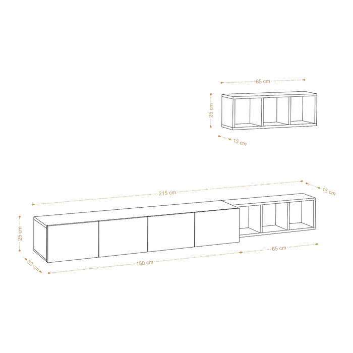 Hanah Home Mueble de TV Blanco y Roble